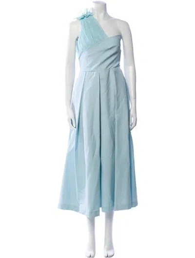 Pre-owned Preen By Thornton Bregazzi One-shoulder Long Dress In Blue