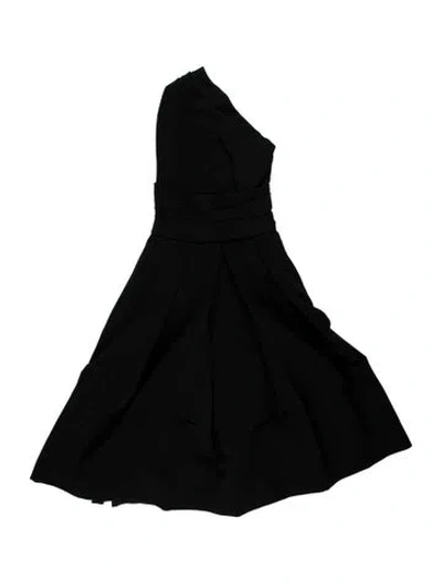 Pre-owned Preen By Thornton Bregazzi One-shoulder Midi Length Dress In Black