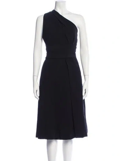 Pre-owned Preen By Thornton Bregazzi One-shoulder Midi Length Dress In Blue