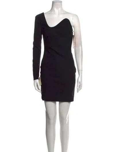 Pre-owned Preen By Thornton Bregazzi One-shoulder Mini Dress In Black