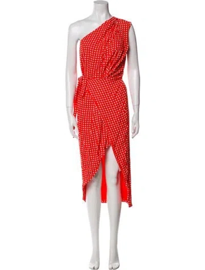Pre-owned Preen By Thornton Bregazzi Plaid Print Long Dress In Orange