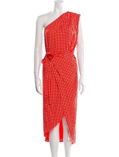 Pre-owned Preen By Thornton Bregazzi Plaid Print Long Dress In Orange