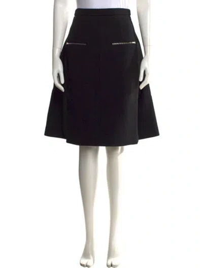 Pre-owned Preen By Thornton Bregazzi Pleated Accents Midi Length Skirt In Black