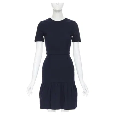 Pre-owned Preen By Thornton Bregazzi Preen Thornton Bregazzi Navy Blue Green Colorblocked Back Cocktail Dress Xs