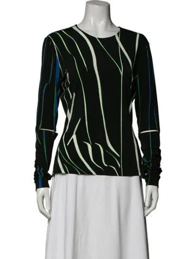 Pre-owned Preen By Thornton Bregazzi Printed Crew Neck Top In Black