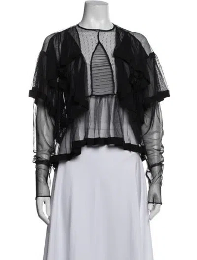 Pre-owned Preen By Thornton Bregazzi Printed Crew Neck Top In Black