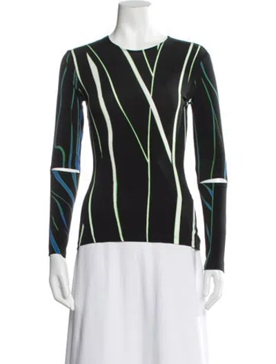 Pre-owned Preen By Thornton Bregazzi Printed Crew Neck Top In Black