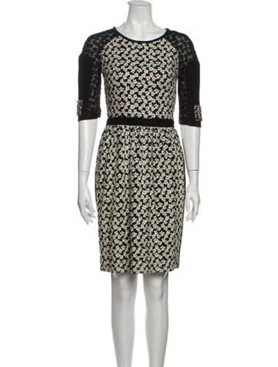 Pre-owned Preen By Thornton Bregazzi Printed Knee-length Dress In Black