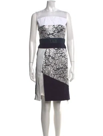 Pre-owned Preen By Thornton Bregazzi Printed Knee-length Dress In Black