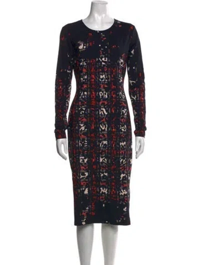Pre-owned Preen By Thornton Bregazzi Printed Knee-length Dress In Blue