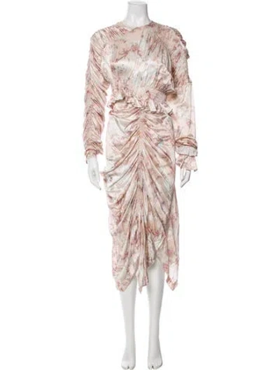 Pre-owned Preen By Thornton Bregazzi Printed Long Dress In Pink