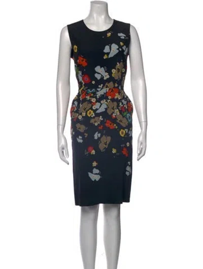 Pre-owned Preen By Thornton Bregazzi Silk Knee-length Dress In Blue