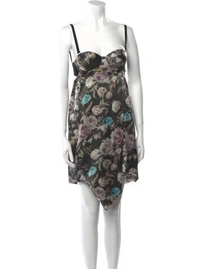 Pre-owned Preen By Thornton Bregazzi Silk Knee-length Dress In Gray