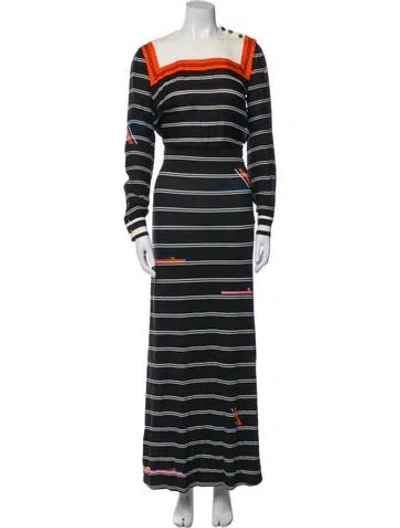 Pre-owned Preen By Thornton Bregazzi Silk Long Dress In Black