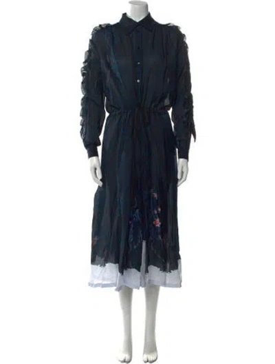 Pre-owned Preen By Thornton Bregazzi Silk Long Dress In Blue