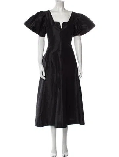 Pre-owned Preen By Thornton Bregazzi Silk Long Dress W/ Tags In Black