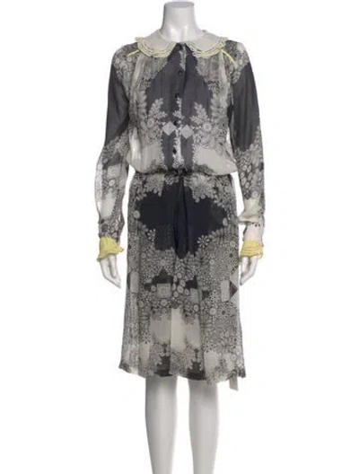 Pre-owned Preen By Thornton Bregazzi Silk Midi Length Dress In Black