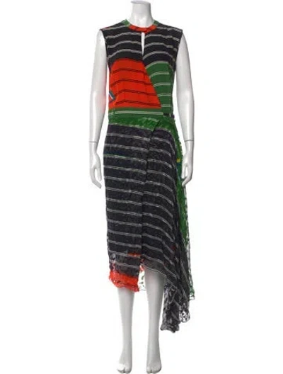 Pre-owned Preen By Thornton Bregazzi Silk Midi Length Dress In Black