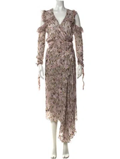 Pre-owned Preen By Thornton Bregazzi Silk Midi Length Dress In Pink