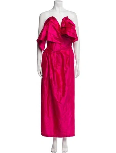 Pre-owned Preen By Thornton Bregazzi Silk Midi Length Dress In Red