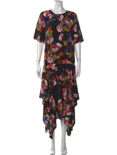 Pre-owned Preen By Thornton Bregazzi Silk Midi Length Dress W/ Tags In Black