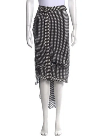 Pre-owned Preen By Thornton Bregazzi Silk Midi Length Skirt In Black