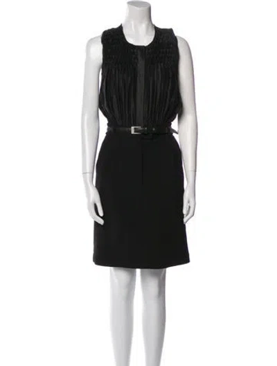 Pre-owned Preen By Thornton Bregazzi Silk Mini Dress In Black