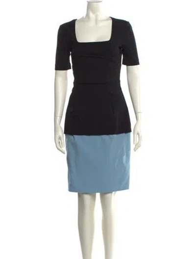 Pre-owned Preen By Thornton Bregazzi Square Neckline Knee-length Dress In Black
