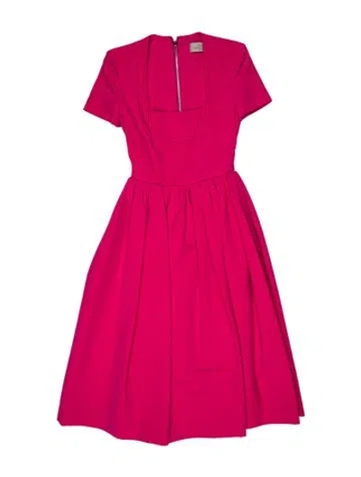 Pre-owned Preen By Thornton Bregazzi Square Neckline Midi Length Dress In Pink