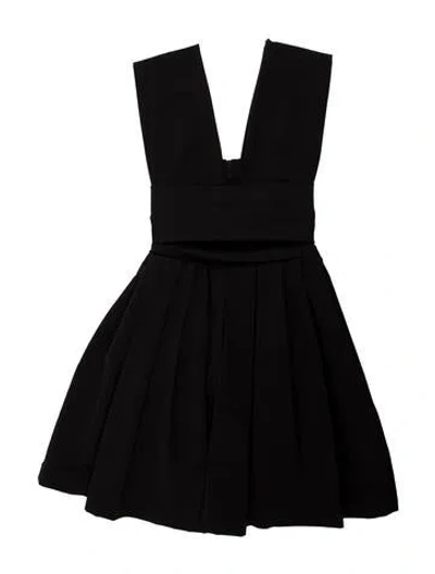 Pre-owned Preen By Thornton Bregazzi Square Neckline Mini Dress In Black