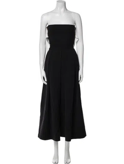 Pre-owned Preen By Thornton Bregazzi Strapless Midi Length Dress In Black