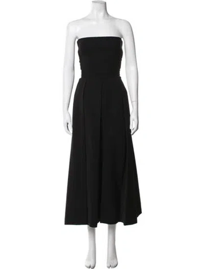 Pre-owned Preen By Thornton Bregazzi Strapless Midi Length Dress In Black