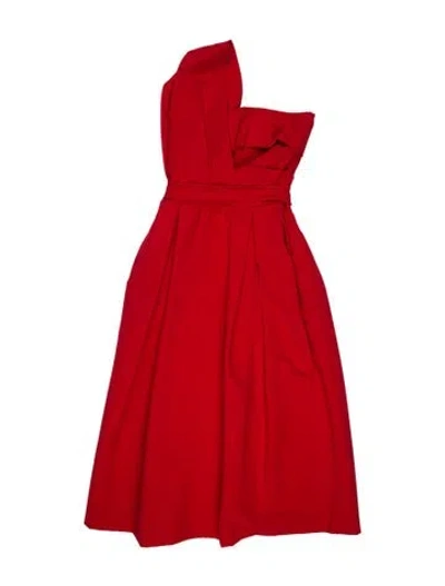 Pre-owned Preen By Thornton Bregazzi Strapless Midi Length Dress In Red