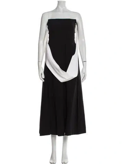 Pre-owned Preen By Thornton Bregazzi Strapless Midi Length Dress W/ Tags In Black