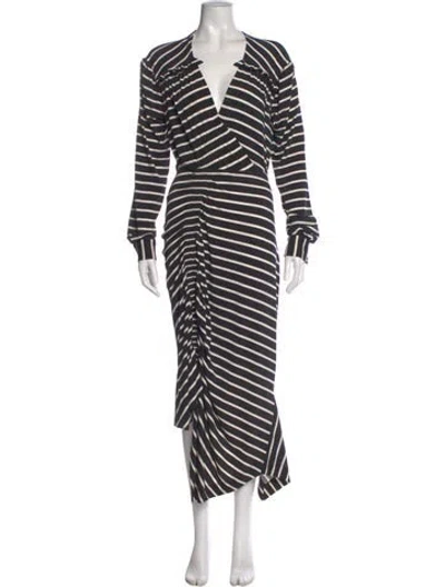 Pre-owned Preen By Thornton Bregazzi Striped Midi Length Dress In Multi