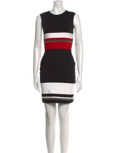 Pre-owned Preen By Thornton Bregazzi Striped Mini Dress In Black