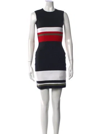 Pre-owned Preen By Thornton Bregazzi Striped Mini Dress In Black