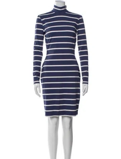 Pre-owned Preen By Thornton Bregazzi Striped Mini Dress In Blue