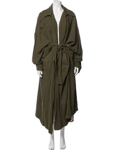 Pre-owned Preen By Thornton Bregazzi Trench Coat In Green
