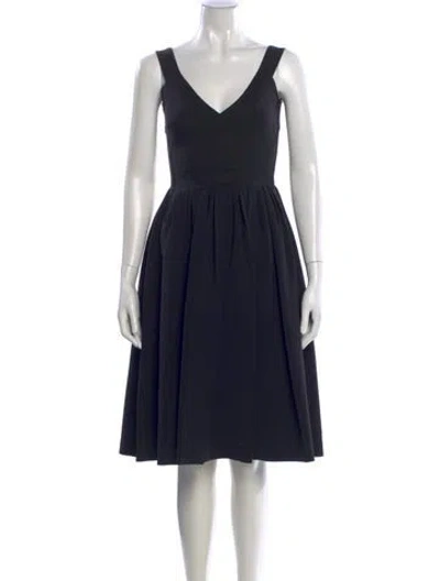 Pre-owned Preen By Thornton Bregazzi V-neck Knee-length Dress In Blue