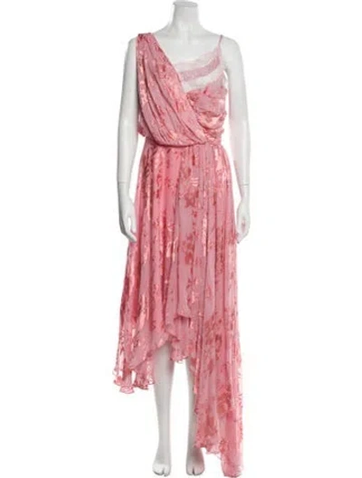 Pre-owned Preen By Thornton Bregazzi V-neck Long Dress In Pink