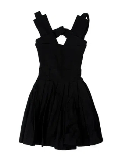Pre-owned Preen By Thornton Bregazzi V-neck Mini Dress In Black