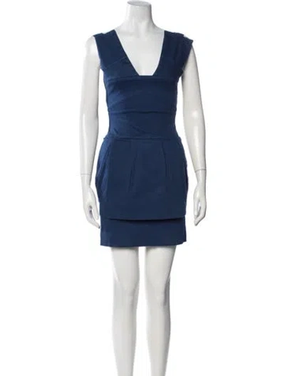 Pre-owned Preen By Thornton Bregazzi V-neck Sleeveless Top In Blue