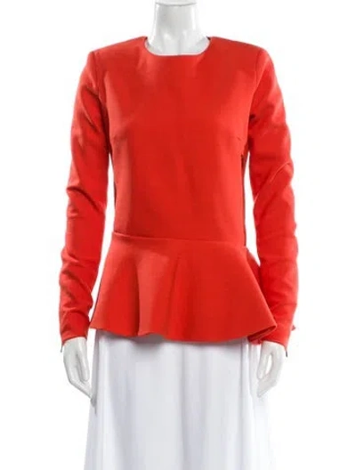 Pre-owned Preen By Thornton Bregazzi Wool Crew Neck Blouse In Orange