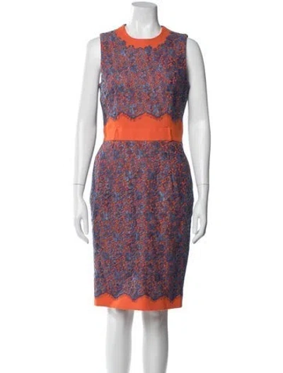 Pre-owned Preen By Thornton Bregazzi Wool Knee-length Dress In Blue/orange