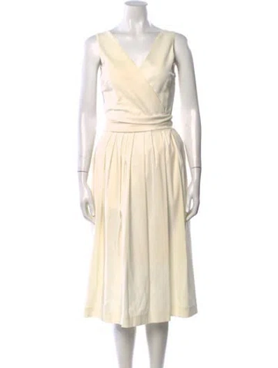 Pre-owned Preen By Thornton Bregazzi Wool Midi Length Dress In Neutral