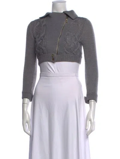Pre-owned Preen By Thornton Bregazzi Wool Patterned Sweater In Grey