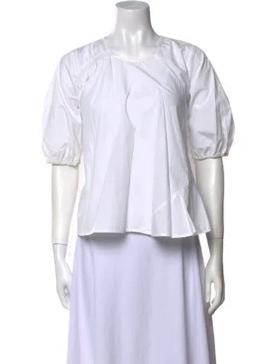 Pre-owned Preen Line Crew Neck Three-quarter Sleeve Top In White