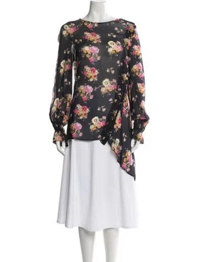 Pre-owned Preen Line Floral Print Crew Neck Blouse In Multi