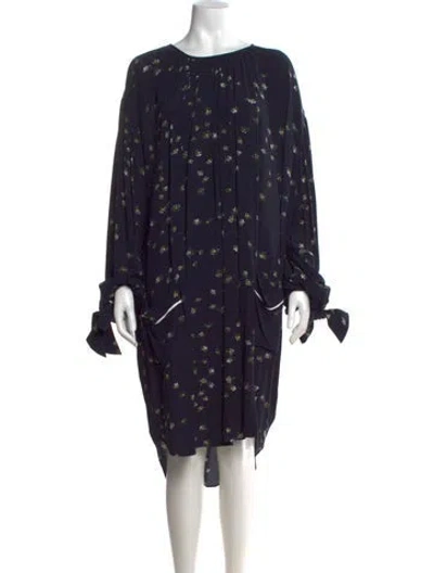 Pre-owned Preen Line Floral Print Knee-length Dress W/ Tags In Blue